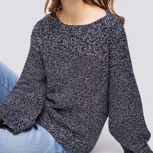 LOFT Marled Ribbed Boatneck Sweater